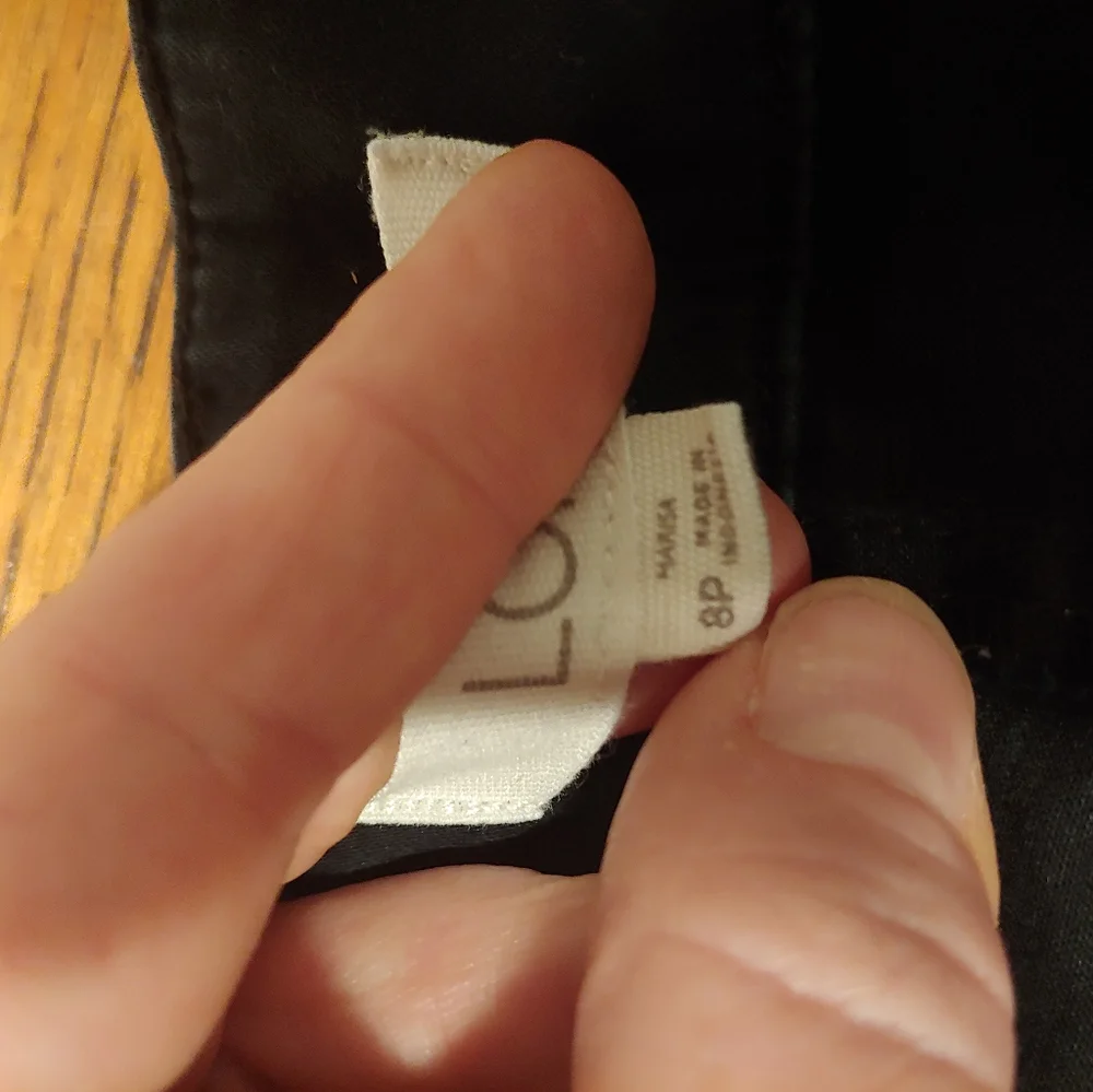 Loft Marisa Cut Ankle Skinny Pants Size 8 Petite Black - Picture 5 of 10